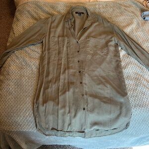 Olive Green Button-Up Dress